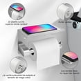 thumbnail image 2 of Porta Rollos Papel de Baño, Acero Inoxidable 304 con Estante para Teléfono, Instalación sin Taladro, Soporte Ideal - Plata, 2 of 6