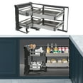 thumbnail image 3 of Blind Corner Cabinet Pull Out Organizer, 14 Inch 2 Tiers Swing Tray Blind Corner Cabinet Pull Out with 4 Separate Baskets for Kitchen Cabinets, 3 of 24