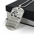 thumbnail image 3 of Gift for Son - Lion Dog Tag - Graphic Military Dog Tag Necklace (Optional Personalized Engraving), 3 of 5