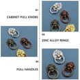 thumbnail image 3 of Shisuyan 5pcs Lion Head Pull Handles Cabinet Pull Knobs Zinc Alloy Rings Pull Handles, 3 of 8
