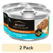 (2 pack) Purina Pro Plan Complete Essentials Wet Cat Food Seafood, 3 oz Cans (24 Pack)