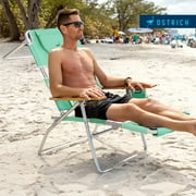 Open Box Ostrich Deluxe 3N1 Outdoor Lawn Beach Lounge Chair w/Footrest, Teal