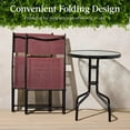 thumbnail image 5 of Best Choice Products 3-Piece Patio Bistro Dining Furniture Set w/ Glass Tabletop, Folding Chairs - Burgundy, 5 of 10