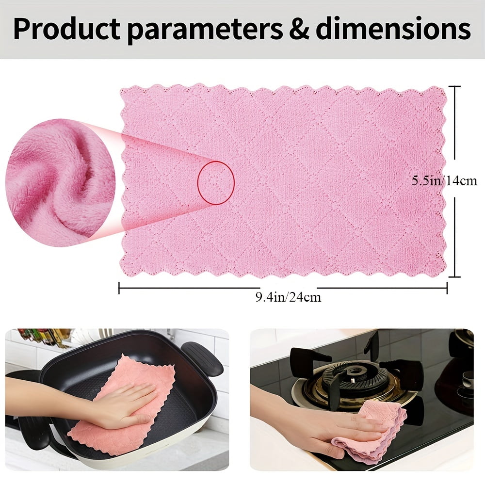 10/20pcs Kitchen Towels And Dishcloths Rag Set 9.4in*5.5in Small Dish Towels For Washing Dishes Dish Rags For Everyday Cooking Baking-Random Color