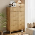 thumbnail image 5 of Akaber Tall Dresser, 5 Drawer Dresser for Bedroom, Fluted Dresser with Curved Profile, Organizer Storage for Living Room Entryway, 5 of 9