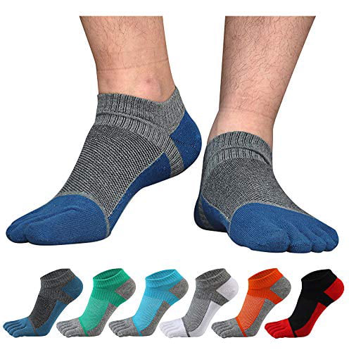5-6 Pack Women&Men Cotton Toe Socks Five Finger Ankle Casual Sport Multicolor