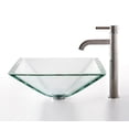 thumbnail image 4 of Kraus C-GVS-901-19mm-1007 Clear Aquamarine Glass Vessel Sink and Ramus Faucet, 4 of 7