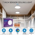 thumbnail image 2 of Motion Sensor Ceiling Light Indoor Wired PIR, 2700/3000/3500/4000/5000K, Motion Sensor Closet Light 7 in, 12W, Timer, Motion Activated Flush Mount Ceiling Light for Hallway, Pantry, 2 of 9