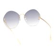 thumbnail image 4 of Womens Oversized Metal Frame Rimless Butterfly Glam Sunglasses Gold - Smoke, 4 of 4