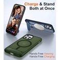 thumbnail image 2 of Funda Magnética con Soporte invisible Integrado, Delgada y Fina, para iPhone 12 Pro Max 6.7", Verde, 2 of 7