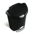 thumbnail image 3 of simplehuman Kitchen Trash Can, 13 Gallon Plastic Step Garbage Bin with Secure Slide Lock Lid, Black, 3 of 6