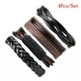 thumbnail image 2 of GKNET 4PCS Mens Handmade Leather Braided Surfer Wristband Bracelet Bangle Wrap G F WY4, 2 of 6