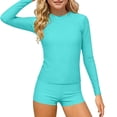 thumbnail image 2 of EYWGYA Girls Clothing Sets,Girls 2-Piece Modest Swimsuit Set,Long Sleeve UPF Rashed Guard and Swim Shorts for Beach Surf Size 3-14 Years, 2 of 6