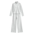 thumbnail image 6 of Yutgune Women's 2 Piece Sweatsuit Mock Neck Long Sleeve Sweatshirt Drawstring Wide Leg Pants Casual Lounge Set, 6 of 7