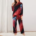 thumbnail image 2 of Hirioo Closeup Red Flamingo Portrait for Women's Pajama Sets 2 Piece Pjs Women's Long-Sleeved Pajama Set Button Down Sleepwear,S-XXL-XX-Large, 2 of 7