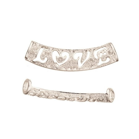 Ss10 Crystal - Slider Focal, Silver Plated ûÕõæ¬ Crystal Setting 14mmx54mm Fits 20pcs ss10/Pp21 Swarovski Crystals