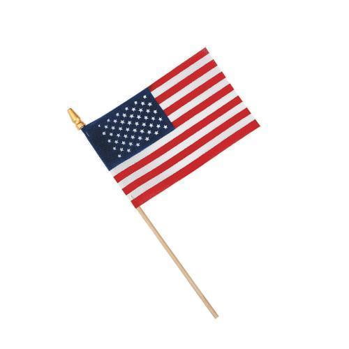 IN-5 161 Small American Flags on Wooden Sticks Per Dozen