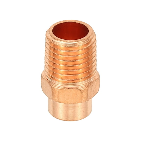 Uxcell 1/4" Male Adapter Fitting with C x M Connections, Copper Pipe Fittings