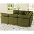 thumbnail image 5 of LLappuil Modular Sectional Sofa, 9 Seat Corduroy Sectional Sofa with Storage, 9 Back Cushion 9 Throw Pillow Green, 5 of 8
