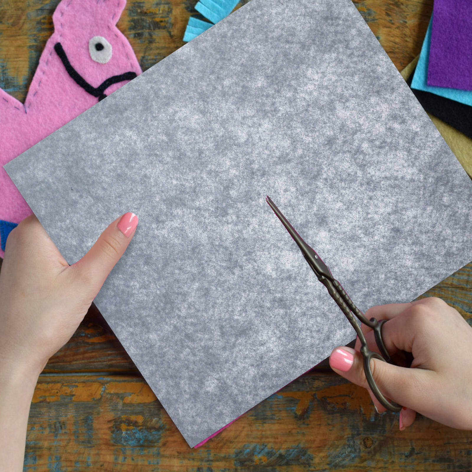 CIMAXIC 20 Sheets Felt Sheets Wool Chemical Fiber Grey Rectangle for Diy and Crafting Use