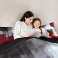 thumbnail image 5 of Manfei Watercolor Artwork Full Size Comforter Sets 3-Piece, Red Gray Aesthetic Bedding Comforter Set, Ombre Oil Painting Bedding Sets, Breathable Home Decor, 5 of 8