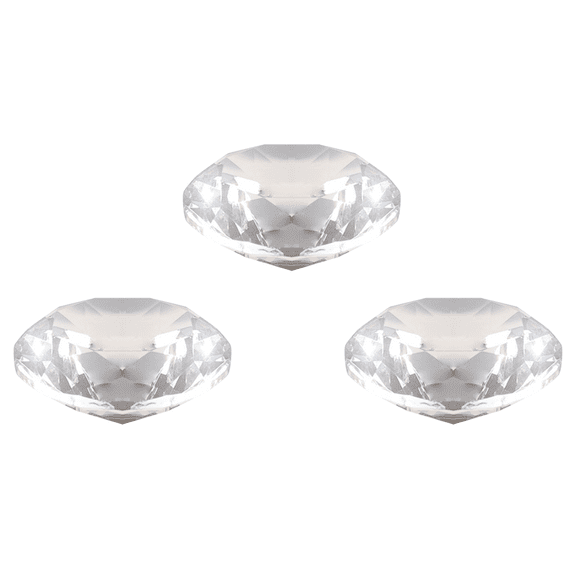 3pcs 80mm Crystal Diamond Paperweight Decorative Rainbow Maker Prism Glass Diamonds Wedding Room Desktop Ornaments A,3 x Rhinestone ornament,Transparent