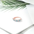 thumbnail image 4 of Gem Stone King 18K Rose Gold Plated Silver Round Topaz and Moissanite Anniversary Ring for Women (1.28 Cttw, Gemstone Birthstone, Size 6), 4 of 4