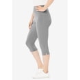 thumbnail image 3 of Woman Within Plus Size Petite Stretch-Cotton Knit Pull-On Capri Leggings, 3 of 6