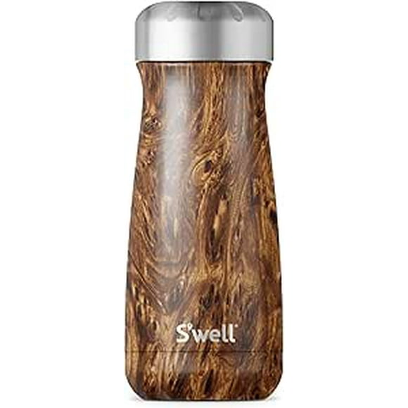 Botella Térmica de Acero Inoxidable, Modelo Traveler | Mantiene Bebidas Frías y Calientes por Horas | Color Madera, Capacidad 470 mililitros