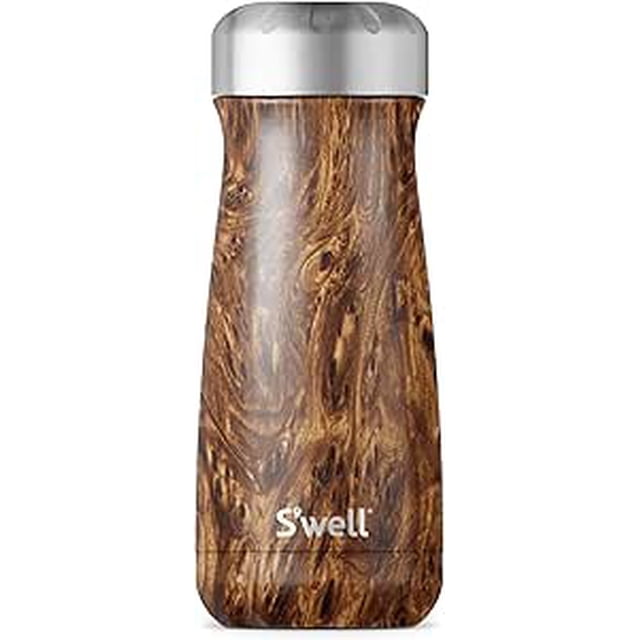 Botella Térmica de Acero Inoxidable, Modelo Traveler | Mantiene Bebidas Frías y Calientes por Horas | Color Madera, Capacidad 470 mililitros