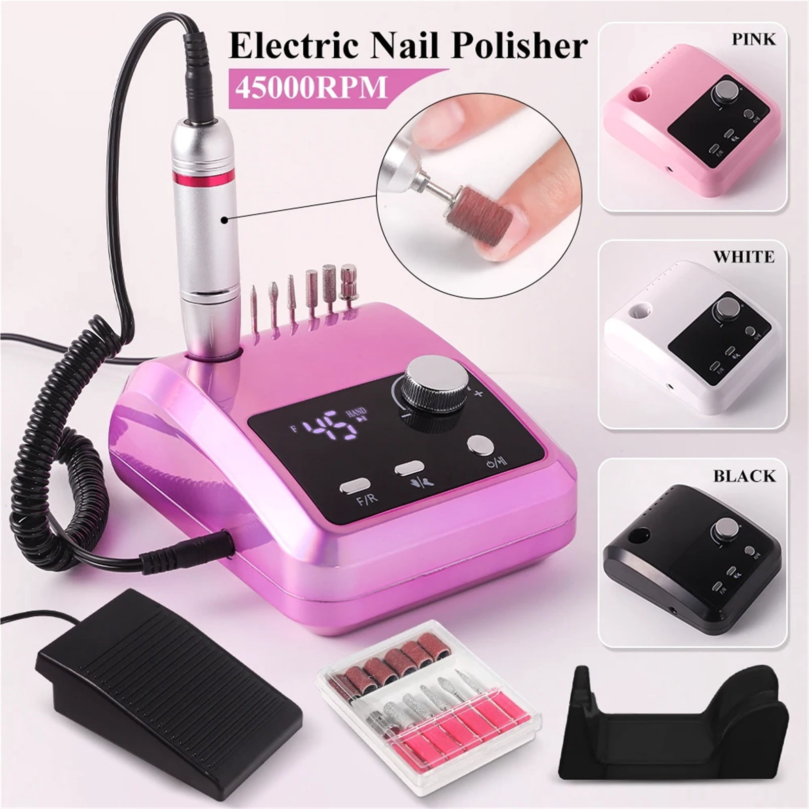 Electric Nail Drill Machine Electric File HD Display Metal Manicure Pen Professional nail lathe Sander
