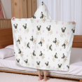 thumbnail image 5 of Pug and Footprints Hooded Bath Towel，60"x35" for Ages 3 To 12 Kids, Quick Dry Lightweight Soft Microfiber Hood Beach Towel Cover Up for Kids, 5 of 7