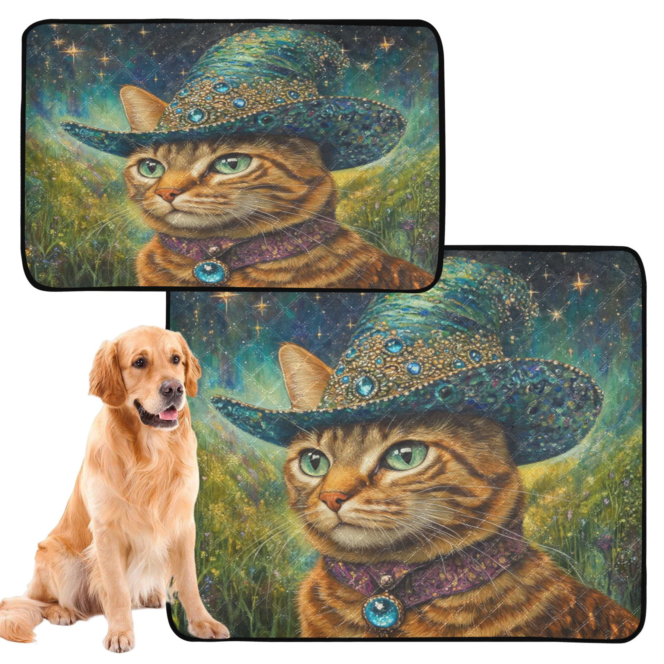 Qxltty Sapphire Hat Kitty Cat litter Pads Pet Set of 3 Diaper Mats Center Anti-leakage Layer Absorbent Soft and Comfortable