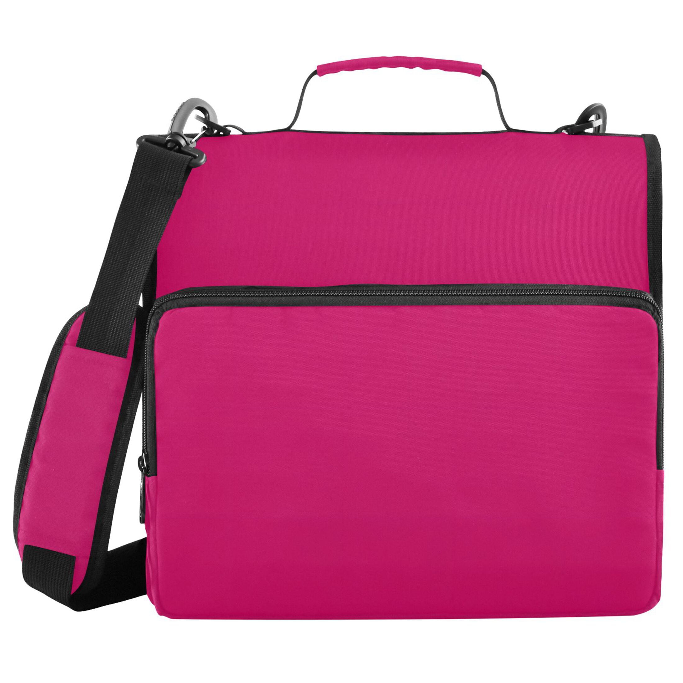 ALAZA Zipper Binder Deep Pink 3 Ring Trapper Keeper File Folder Organizer Bag