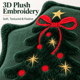 thumbnail image 4 of LOMYOLO Christmas Pillow Covers 18x18 Inch Set of 2, Dark Green 3D Plush Christmas Tree Throw Pillow Covers with Bow and Embroidered Accents, Holiday Winter Couch Sofa Home Decor, 4 of 9