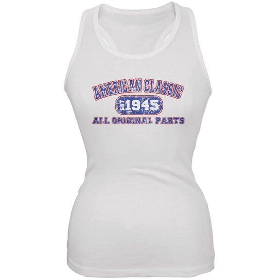 Classic American 1945 Funny White Juniors Soft Tank Top - Small