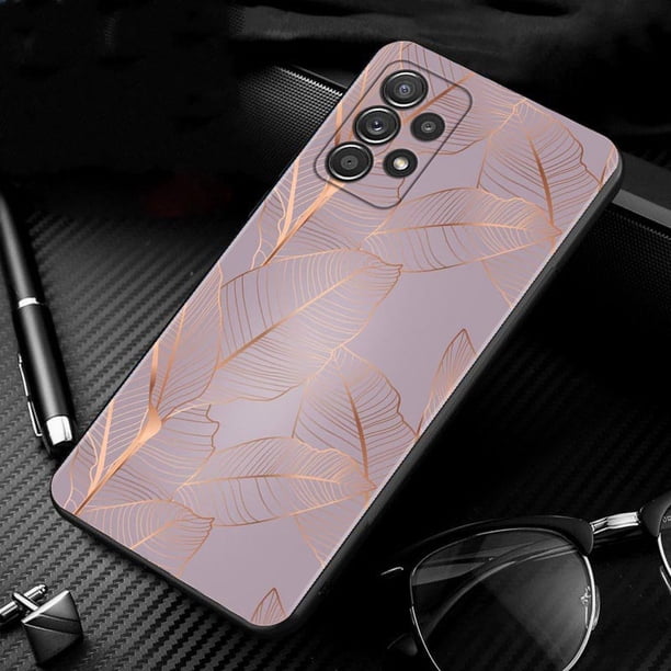 Funda de silicona con diseño de hojas y flores para Samsung Galaxy A12, A52, A51, A32, A13, A53, A73, A72, A23, A71, A31, A41 qiuyongming unisex