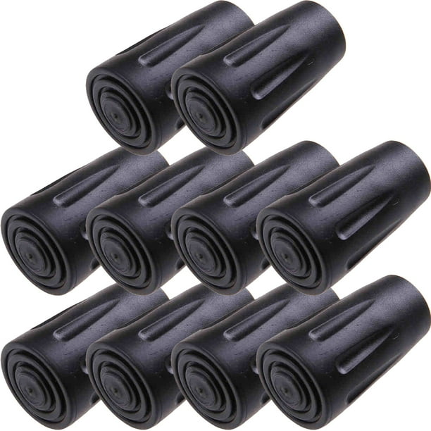 10 bastones de trekking con puntas de goma y fundas para muletas. Suministros de trekking.