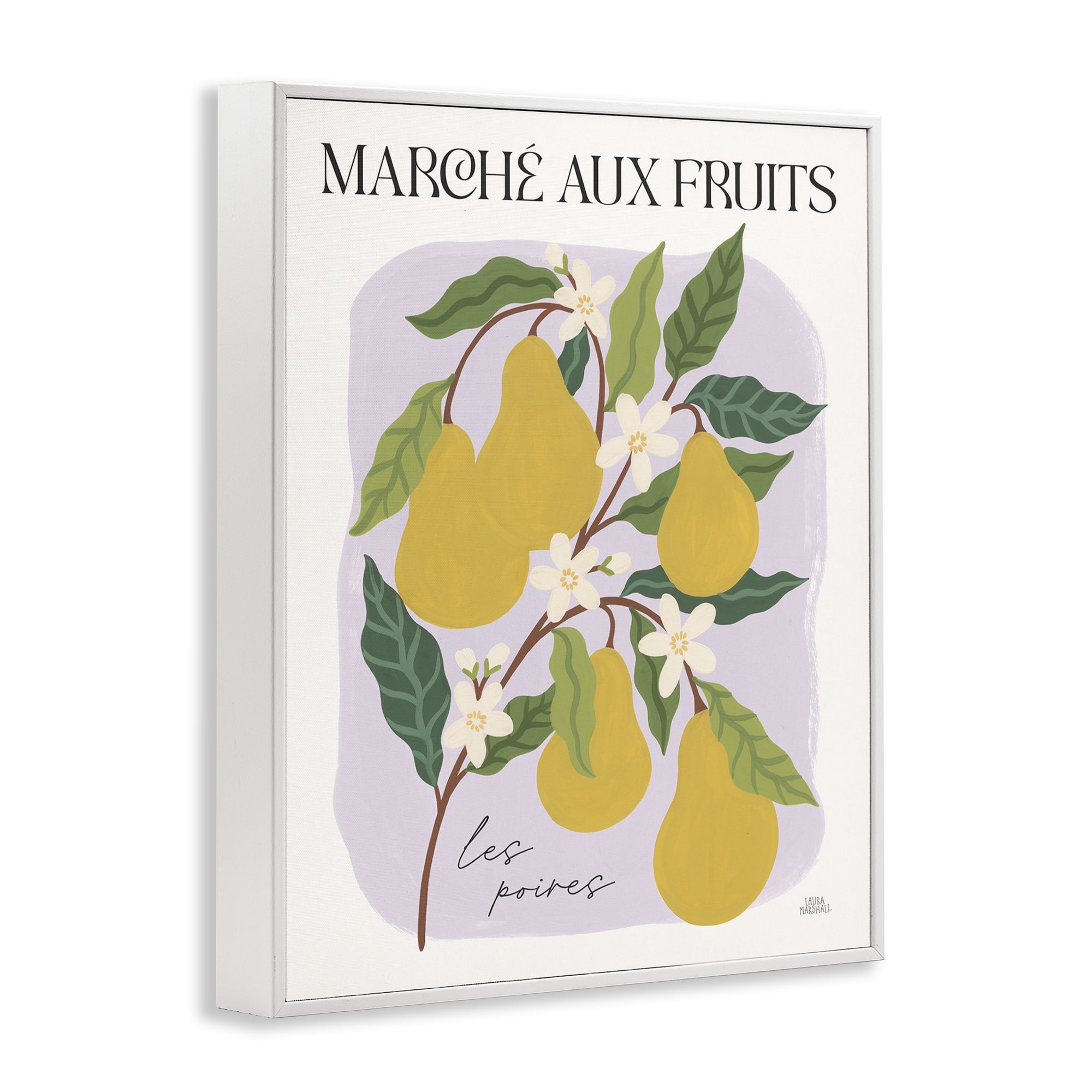 Stupell Industries Marche Aux Pears Food & Beverage Painting White Framed Art Print Wall Art, 16 x 20