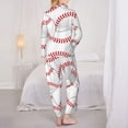 thumbnail image 6 of Goofa Baseballs Printed Women’s 2 Piece Pajama Set Super,Pajamas Women's Long Sleeve Sleepwear Soft Button Down Loungewear Pjs Lounge Set Nightwear-Small, 6 of 9