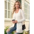 thumbnail image 5 of Cardigan Sweaters for Women Casual Open Front Long Sleeve Knit Coat with Pockets Trendy White L, 5 of 9