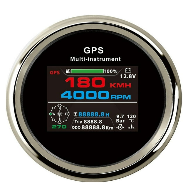 10 In 1 Multi-functional GPS meter Digital meter With Tachometer Water Temperature Gau Oil Press Fuel Level 9-32V