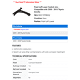 thumbnail image 2 of Front Left Lower Control Arm - Compatible with 2003 - 2013 Toyota Corolla 2004 2005 2006 2007 2008 2009 2010 2011 2012, 2 of 2