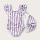 thumbnail image 2 of Odeerbi 2-24 Meses Traje de Baño de Una Sola Pieza Para Niñas Con Sombrero de Sol Traje de Baño de Verano Con Impresión Linda, 2 of 8