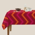 thumbnail image 5 of Retro Red Orange Hot Pink Chevron Soft Tablecloth Square Dinng Table Covers for Kitchen & Table Linens 60" x 60", 5 of 8