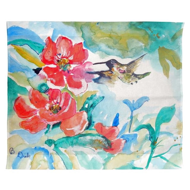 Betsy Drake TP1007 24 x 30 Po. Colibri et Tenture Murale Fleur Rouge