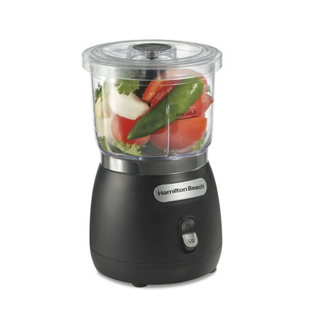 Hamilton Beach Stack & Press 2 Speed Food Chopper & Mini Food Processor, 3-Cup, Black