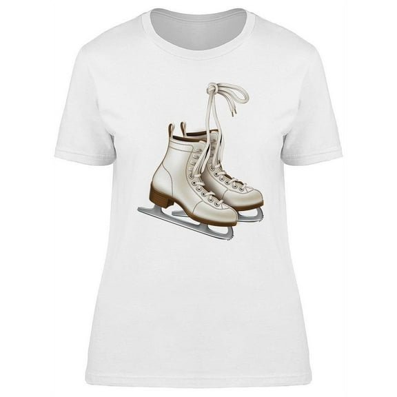 Realistic White Skates T-Shirt Women -Image by Shutterstock, Female 3X-Large