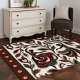 thumbnail image 4 of Abstract Flowers Area Rug 4'x6', Modern Geometric Chic Red Green Striped Washable Non-Slip Rugs, Low Pile Large Carpet for Living Room Bedroom Dining Room Kitchen Office Indoor Mat, 4 of 9