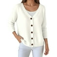 thumbnail image 2 of Lixiuxyad Womens Cardigans Loose Fit Button Up Knit Cardigan Sweater For Casual Wear,White, 2 of 6